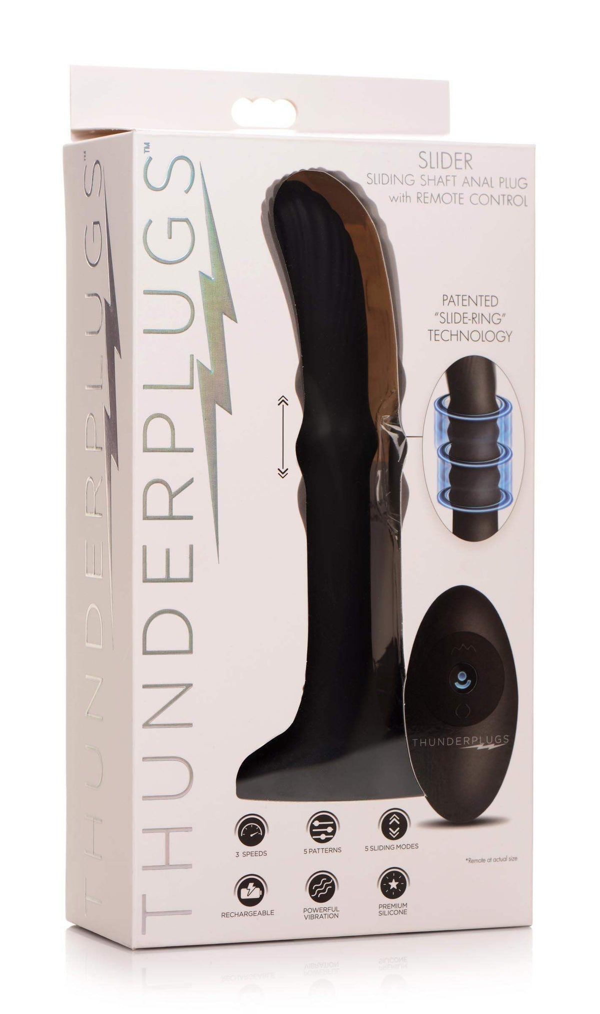 Sliding Shaft Silicone Anal Vibrating Plug - The Dildo Hub