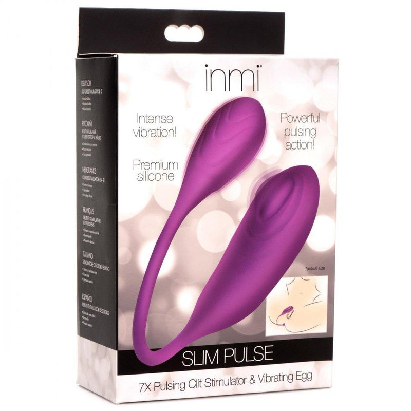 Slim Pulse 7X Pulsating Silicone Clit Stimulator and Vibrating Egg - The Dildo Hub