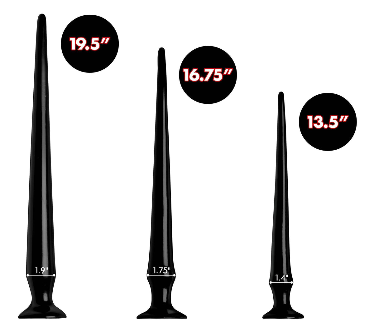 Slim Tapered Tentacle Dildo Anal Hose Training Set - The Dildo Hub