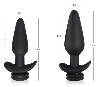 Small Vibrating Anal Plug with Interchangeable Fox Tail - Black - The Dildo Hub