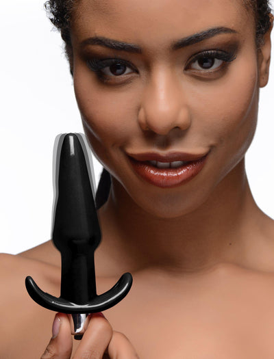 Smooth Vibrating Anal Plug - Black - The Dildo Hub