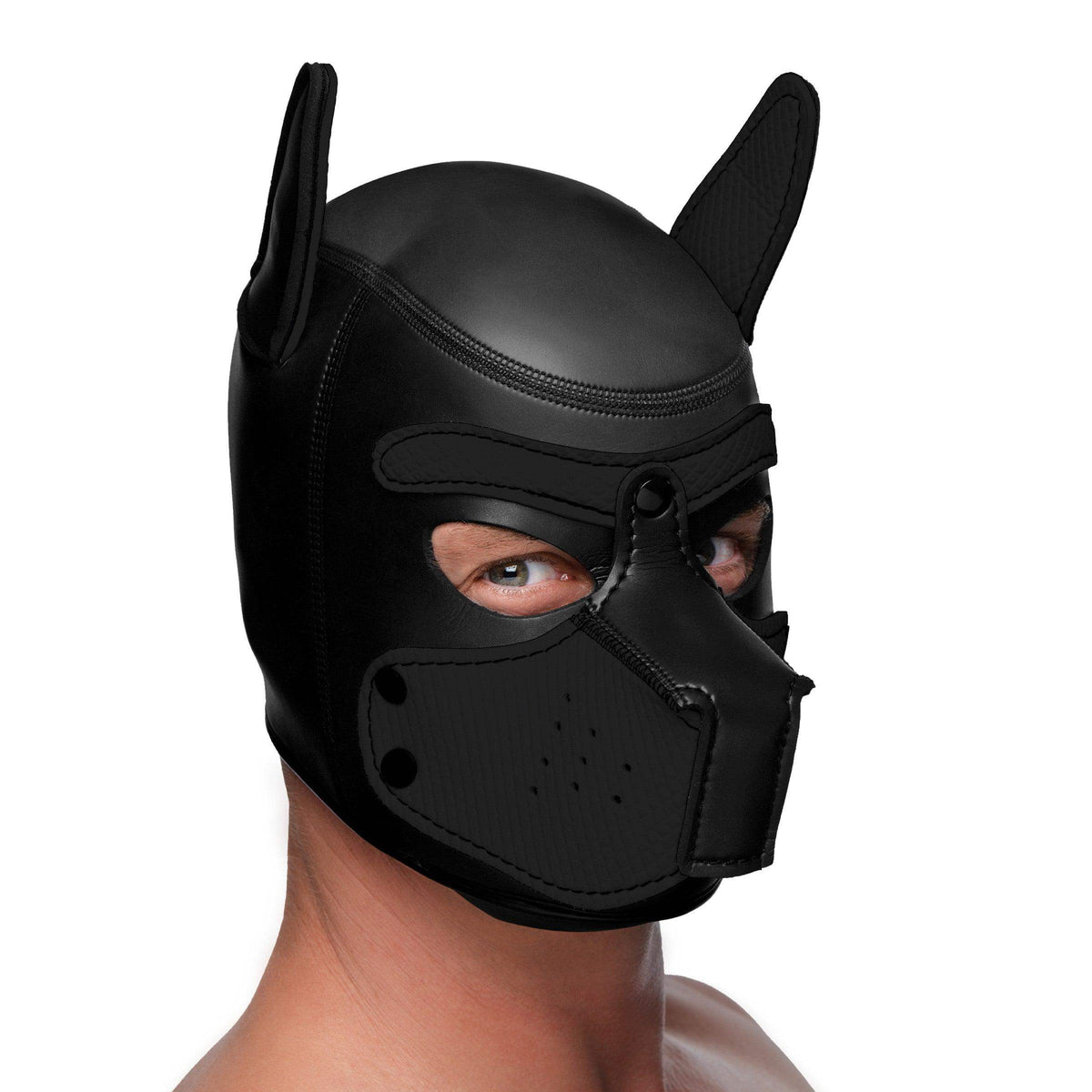 Spike Neoprene Puppy Hood - Black - The Dildo Hub