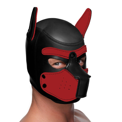 Spike Neoprene Puppy Hood - Red - The Dildo Hub