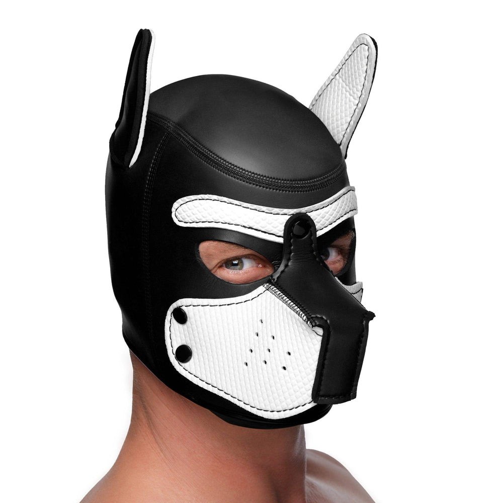 Spike Neoprene Puppy Hood - White - The Dildo Hub