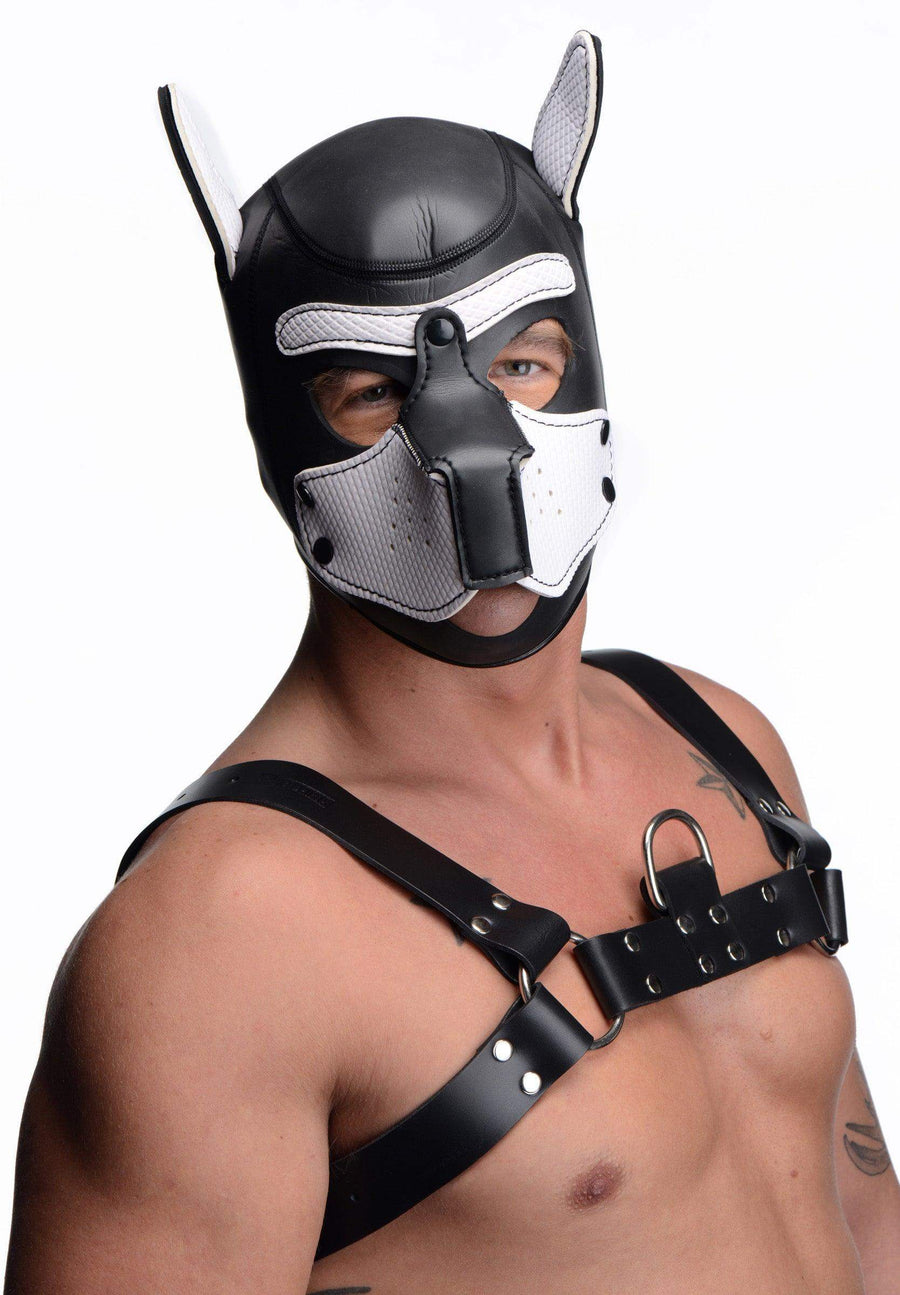 Spike Neoprene Puppy Hood - White - The Dildo Hub