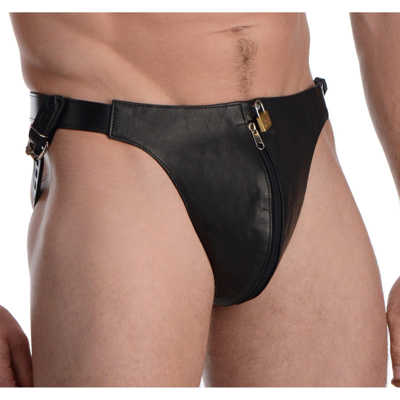 Spiked Leather Confinement Jockstrap - The Dildo Hub