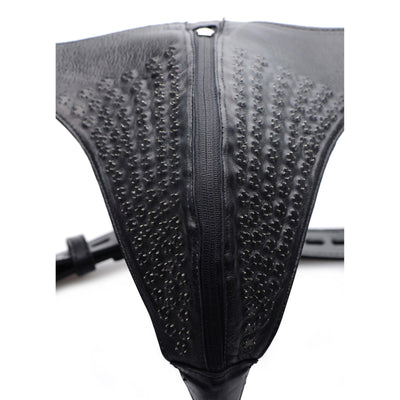 Spiked Leather Confinement Jockstrap - The Dildo Hub