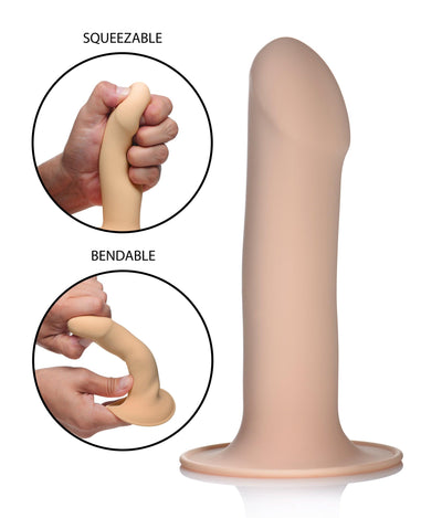 Squeezable Phallic Dildo - Beige - The Dildo Hub