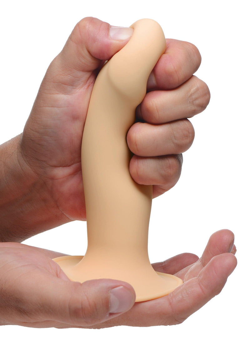 Squeezable Phallic Dildo - Beige - The Dildo Hub