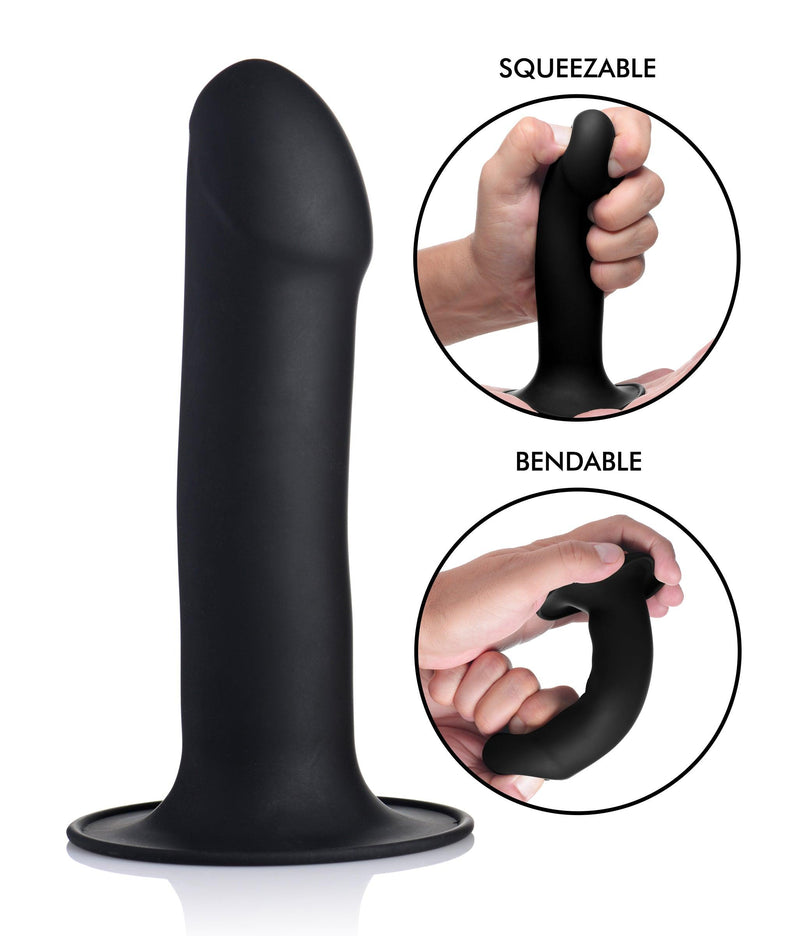 Squeezable Phallic Dildo - Black - The Dildo Hub