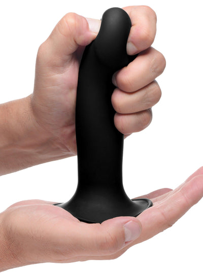 Squeezable Phallic Dildo - Black - The Dildo Hub