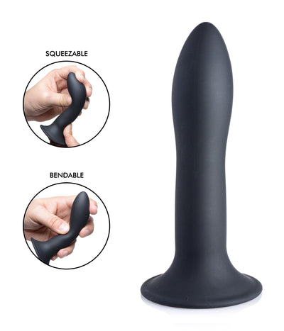 Squeezable Slender Dildo - Black - The Dildo Hub