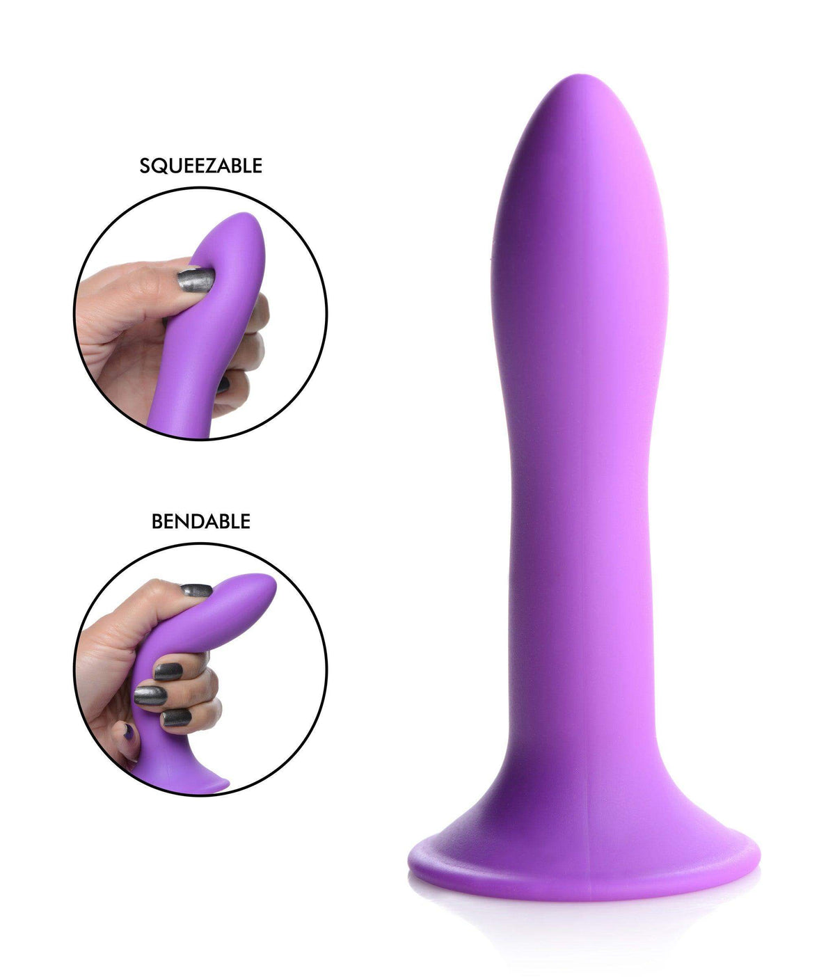Squeezable Slender Dildo - Purple - The Dildo Hub