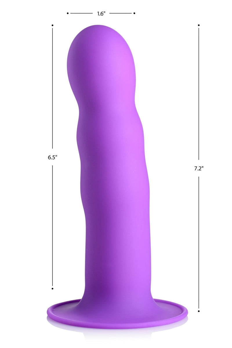 Squeezable Wavy Dildo - Purple - The Dildo Hub