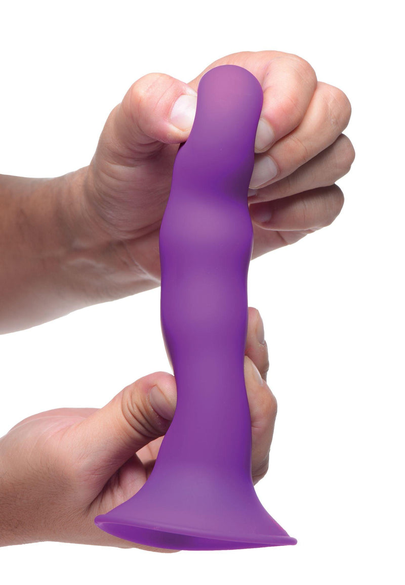 Squeezable Wavy Dildo - Purple - The Dildo Hub