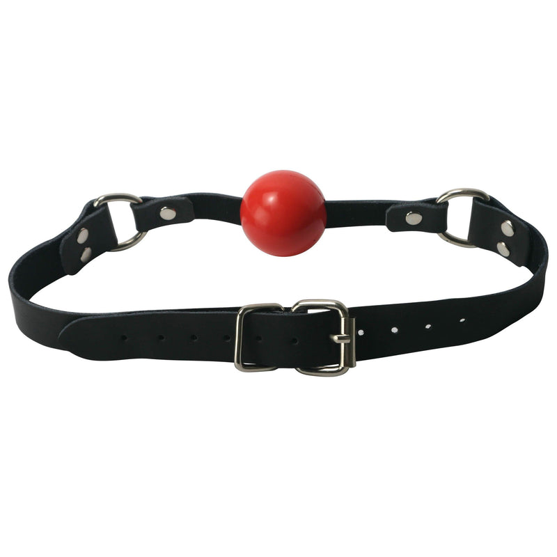 Red Silicone Ball Gag LeatherR from Strict Leather