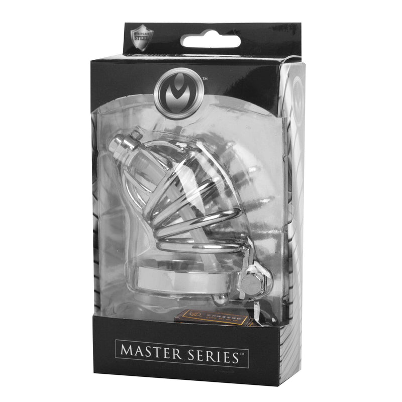 Stainless Steel Chastity Cage with Silicone Urethral Plug - The Dildo Hub