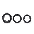 Stay Hard Beaded Cock Rings - 3 Pack - Black | Blush