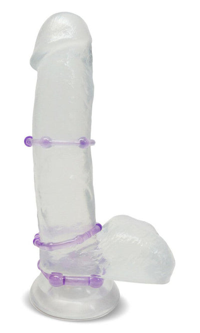 Stay Hard Beaded Cock Rings - Clear (3 Pack) | Blush - The Dildo Hub