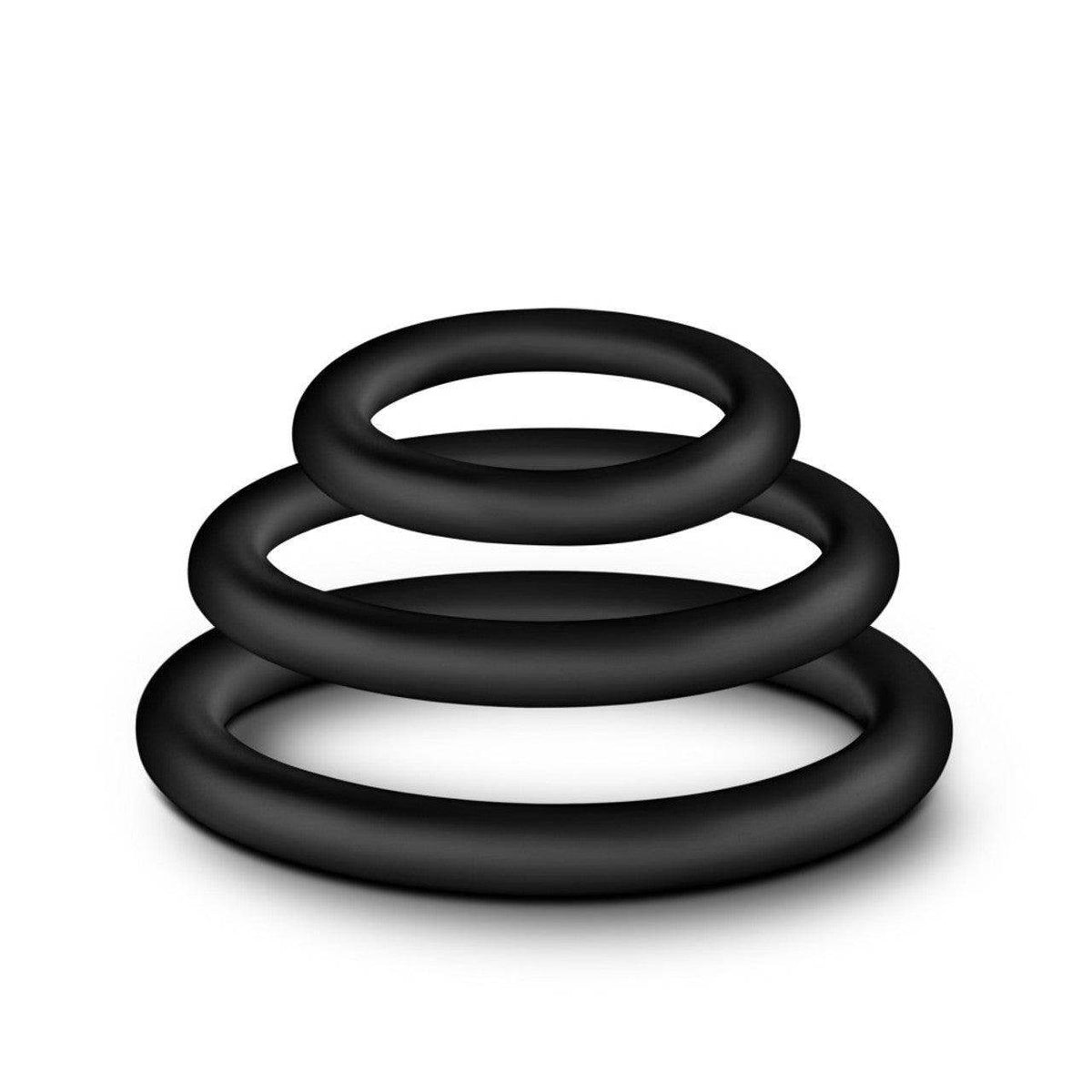 Stay Hard Beaded Cockrings - 3 Pack - Clear - The Dildo Hub