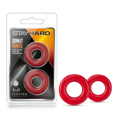 Stay Hard Donut Cock Rings - Red | Blush - The Dildo Hub