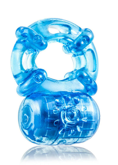 Stay Hard Reusable 5 Function Vibrating Cock Ring - Blue | Blush - The Dildo Hub