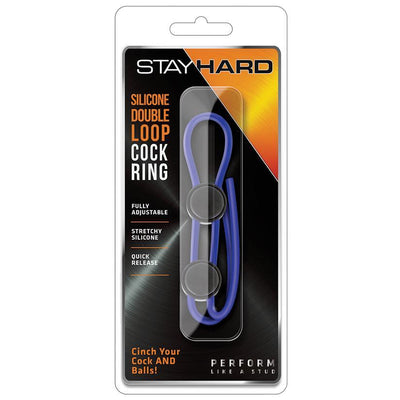 Stay Hard - Silicone Double Loop Cock Ring - Red | Blush - The Dildo Hub