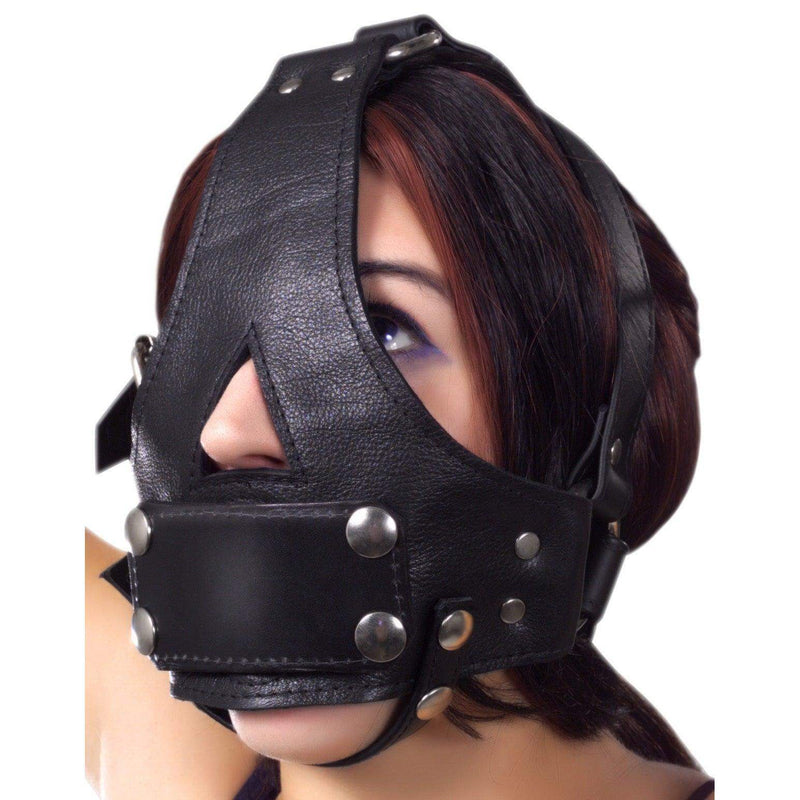 Strict Leather Bishop Head Harness with Removable Gag - The Dildo Hub