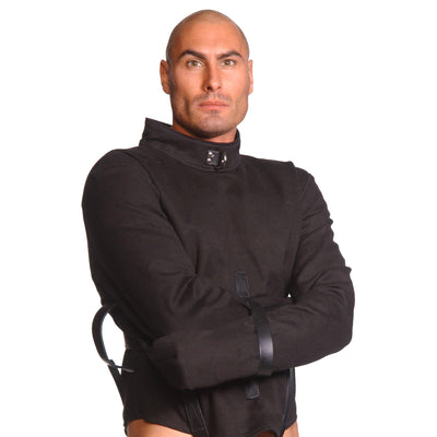 Strict Leather Black Canvas Straitjacket- - The Dildo Hub