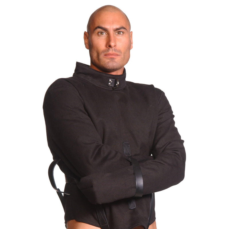 Strict Leather Black Canvas Straitjacket- - The Dildo Hub