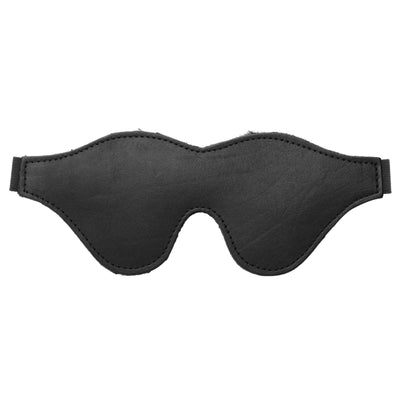 Strict Leather Black Fleece Lined Blindfold - The Dildo Hub