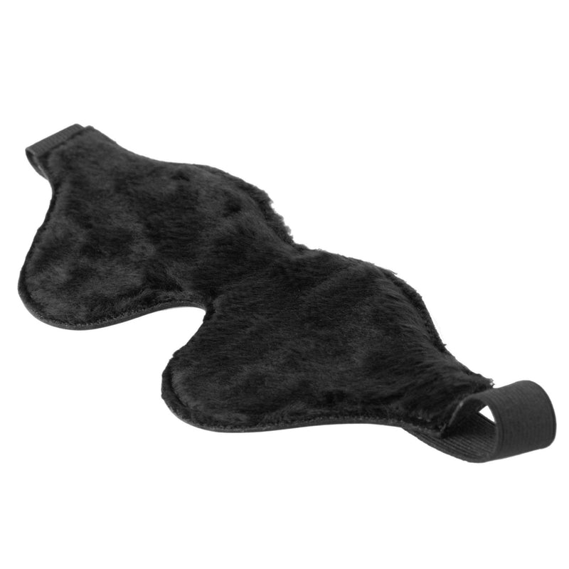 Strict Leather Black Fleece Lined Blindfold - The Dildo Hub