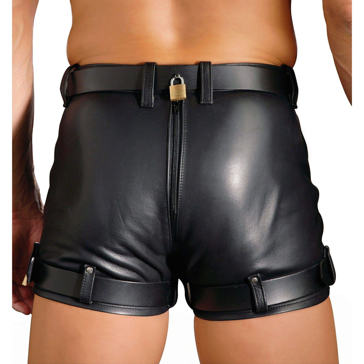 Strict Leather Chastity Shorts- 38 inch waist - The Dildo Hub