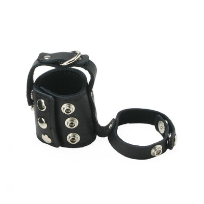 Strict Leather Cock Strap and Ball Stretcher - Large - The Dildo Hub