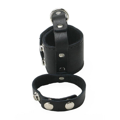 Strict Leather Cock Strap and Ball Stretcher - Small - The Dildo Hub