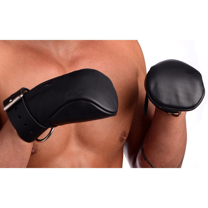 Strict Leather Deluxe Padded Fist Mitts- ML - The Dildo Hub