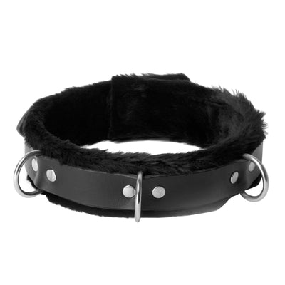 Strict Leather Narrow Fur Lined Locking Collar - The Dildo Hub