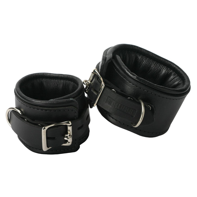 Strict Leather Padded Premium Locking Ankle Restraints - The Dildo Hub