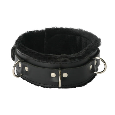 Strict Leather Premium Fur Lined Locking Collar- SM - The Dildo Hub