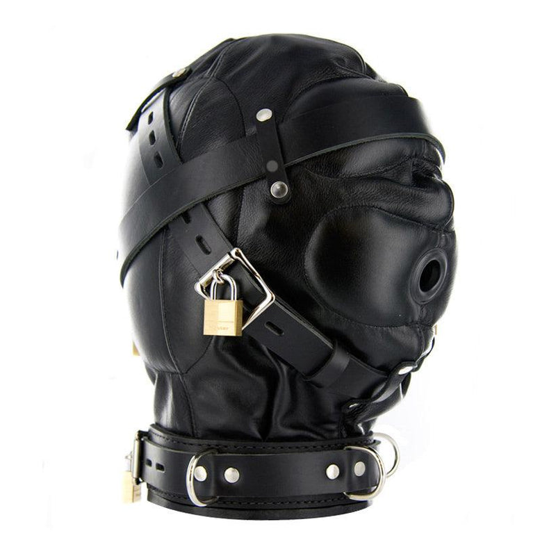 Strict Leather Sensory Deprivation Hood- ML - The Dildo Hub