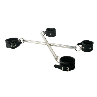 Strict Leather X-Hog Tie Spreader Bar with Restraints - The Dildo Hub