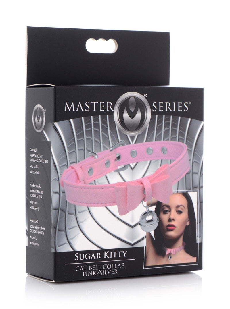 Sugar Kitty Cat Bell Collar - Pink/Silver - The Dildo Hub