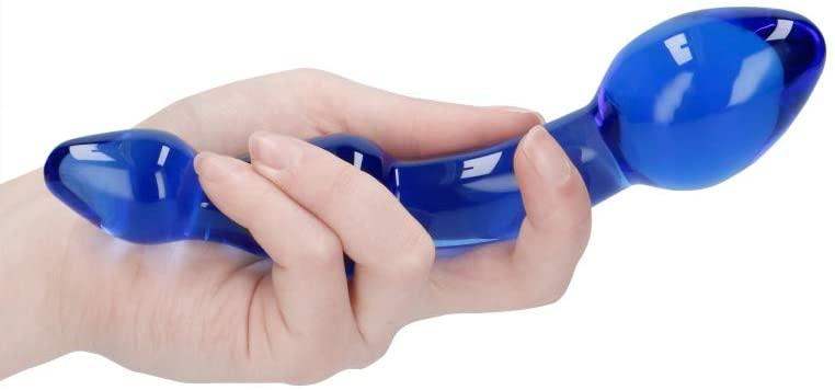 Superior Blue Double-Ended Glass Dildo - 7 Inches | Chrystallino - The Dildo Hub