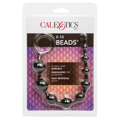 Superior X-10 Graduated Pliable Retrieval Looped Anal Beads | CalExotics - The Dildo Hub