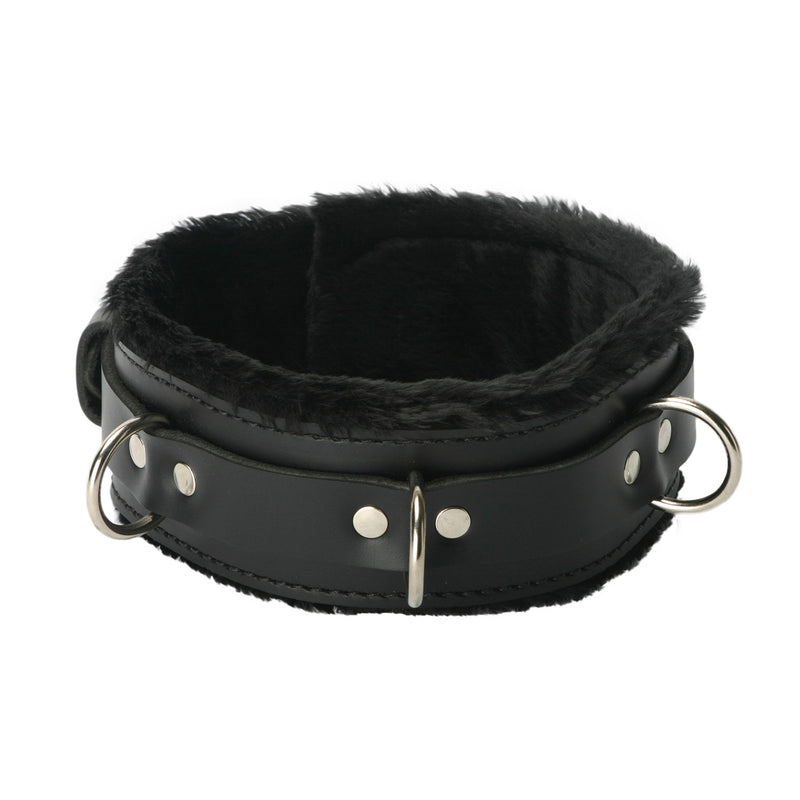 Strict Leather Premium Fur Lined Locking Collar- SM LeatherR from Strict Leather