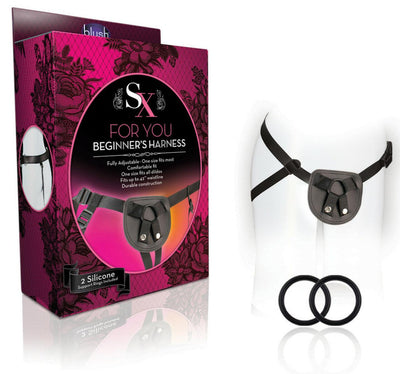 SX - For You - Beginner's Harness - Black | Blush - The Dildo Hub