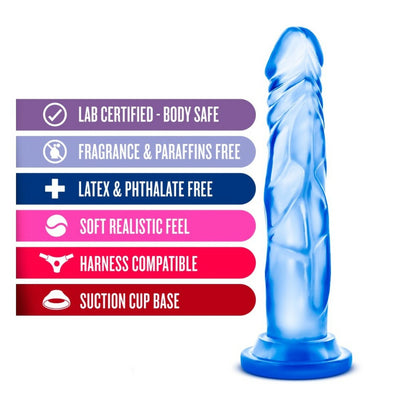 B Yours Sweet N Hard 5 Blue Realistic Dildo - 7.50 Inches | Blush