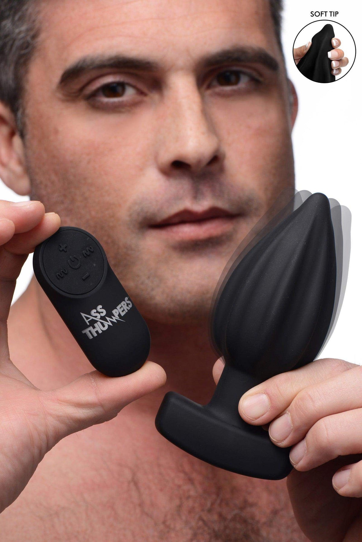 The Assterisk 10X Ribbed Silicone Remote Control Vibrating Butt Plug - The Dildo Hub