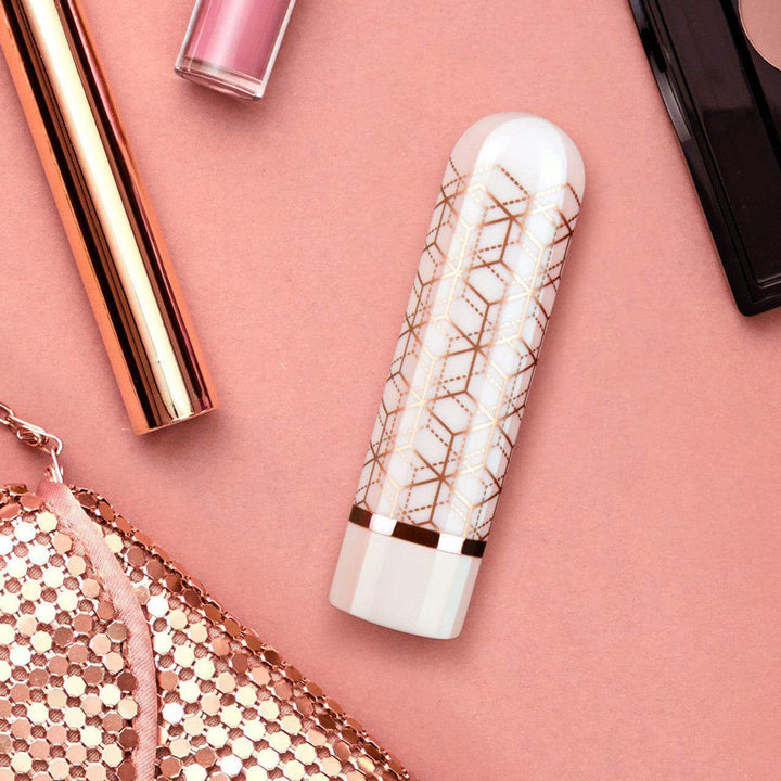 The Collection Glitzy Geo Rechargeable Bullet Vibrator-Rose Gold The Dildo Hub The Collection Glitzy Geo Rechargeable Bullet Vibrator-Rose Gold The Dildo Hub