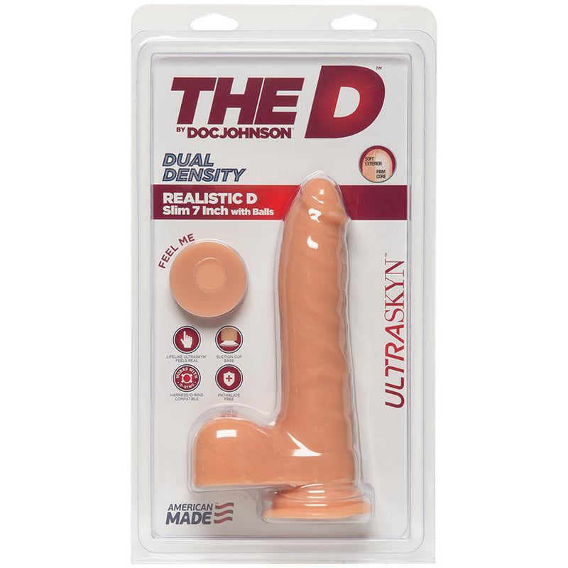 The D Realistic Slim Ultraskyn-Vanilla 7 Inch - The Dildo Hub